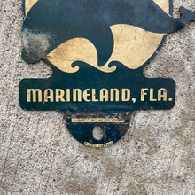 Load image into Gallery viewer, 1960s Marineland Florida License Plate Topper Dolphin
