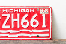 Load image into Gallery viewer, 1976 Michigan License Plate Vintage USA Bicentennial Red White Blue Decor
