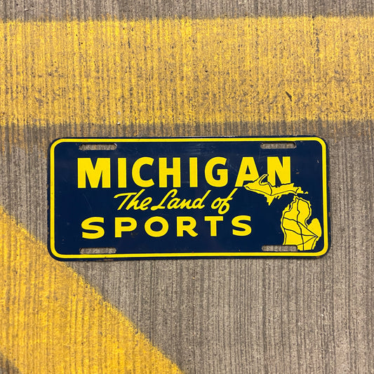 Michigan Land of Sports Booster License Plate | Vintage Wall Decor