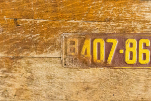 1932 Minnesota License Plate Vintage Maroon Wall Decor