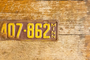 1932 Minnesota License Plate Vintage Maroon Wall Decor