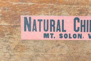 Vintage Natural Chimneys Mt. Solon Virginia Bumper Sign