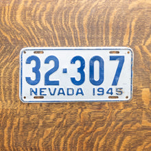Load image into Gallery viewer, 1945 Nevada License Plate Vintage Silver Auto Decor
