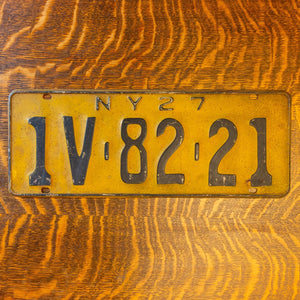 1927 New York License Plate Vintage Auto Garage Wall Decor