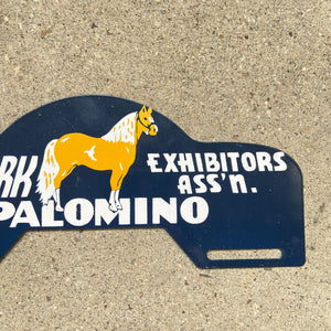 1950s New York Palomino Horse Exhibitors Association License Plate Topper