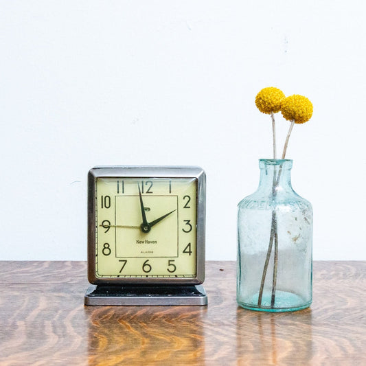 New Haven Alarm Clock Vintage Square Nightstand Decor