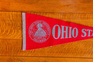 The Ohio State University Felt Pennant Vintage Red College Sports Decor
