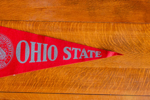 The Ohio State University Felt Pennant Vintage Red College Sports Decor