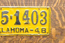 Load image into Gallery viewer, 1948 Oklahoma License Plate Vintage Yellow Wall Decor 351403
