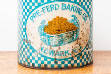 Load image into Gallery viewer, Vintage Blue Pretzel Tin, Pre-ferd Baking Co, New Jersey
