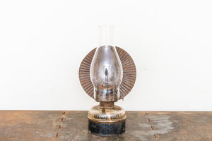 Queen Anne No 2 Oil Lamp with Reflector Rustic Wall Decor