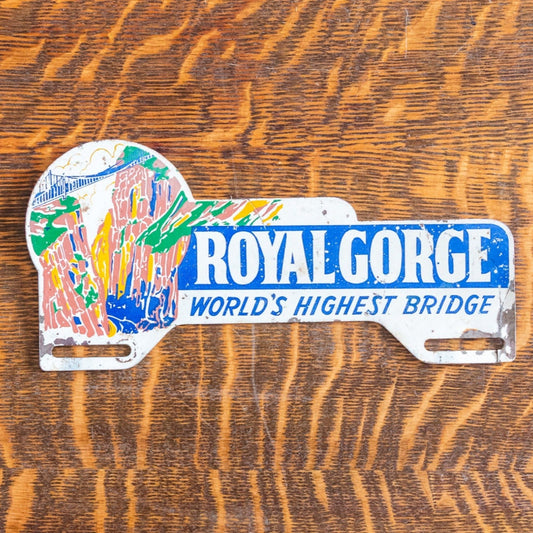 Royal Gorge Colorado License Plate Topper Vintage 1950s Era