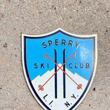 Load image into Gallery viewer, 1950s Sperry Ski Club New York License Plate Topper Long Island NY Skiing Decor
