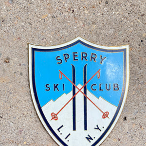 1950s Sperry Ski Club New York License Plate Topper Long Island NY Skiing Decor