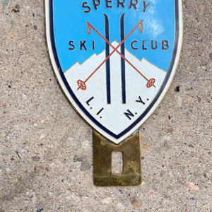 1950s Sperry Ski Club New York License Plate Topper Long Island NY Skiing Decor