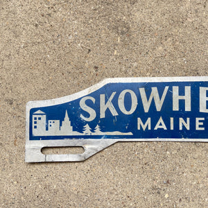 1950s Skowhegan Maine License Plate Topper Graphic Wall Decor