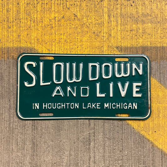 Slow Down and Live Michigan Booster License Plate | Vintage Wall Decor