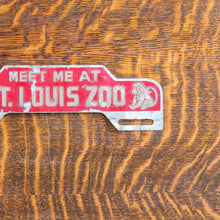 Load image into Gallery viewer, Vintage St. Louis Zoo Smaltz License Plate Topper Red Missouri
