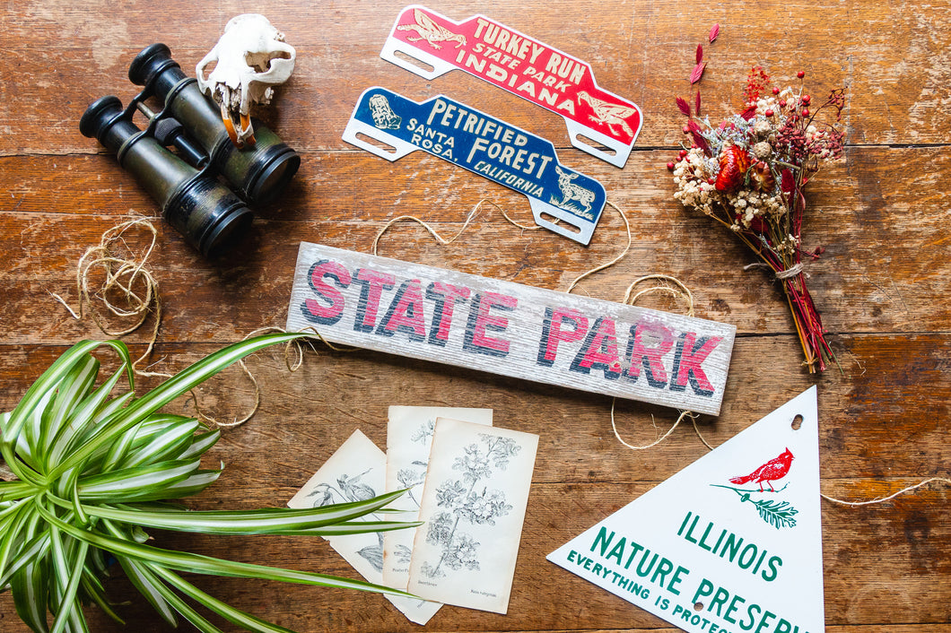 State Park Vintage Painted Wood Sign with Chippy Paint