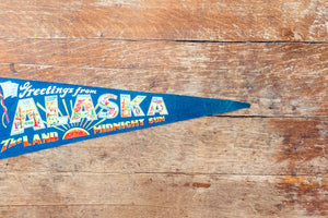 Alaska Midnight Sun State Pennant Vintage Blue Wall Decor