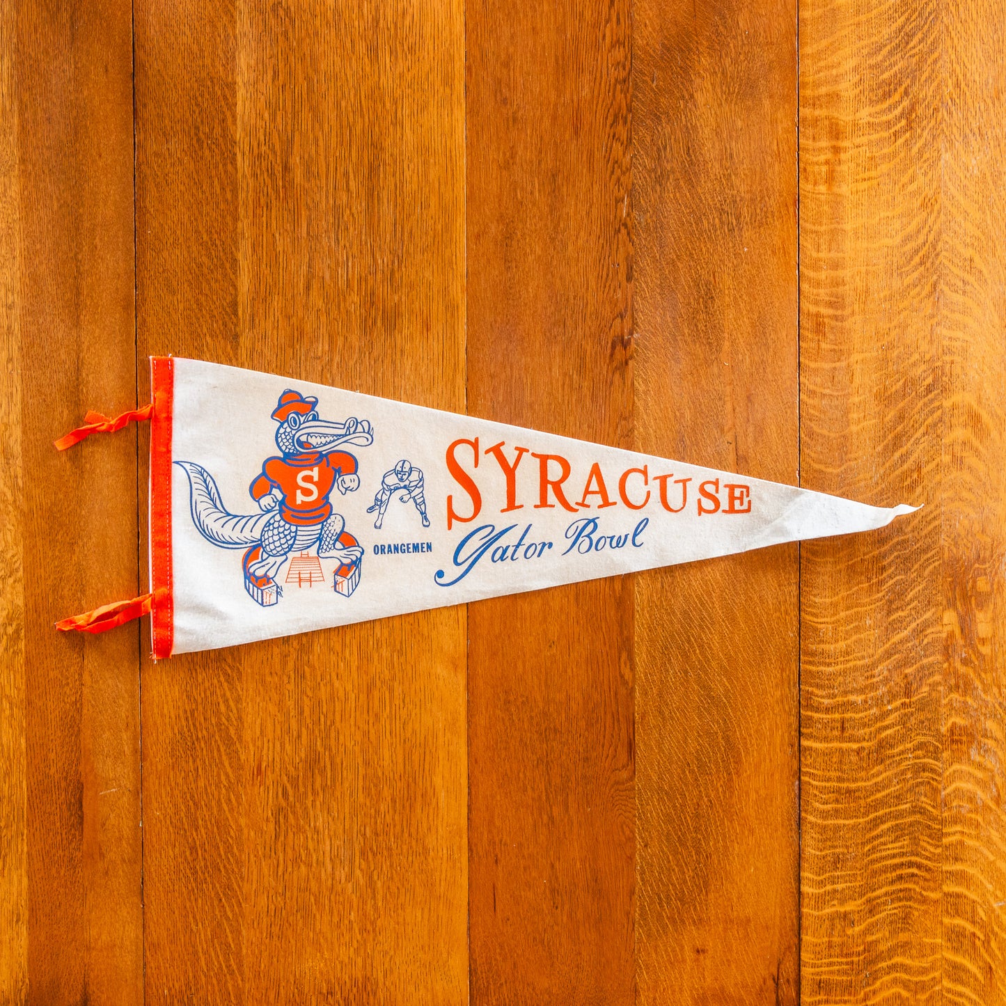 Syracuse University Felt Pennant | Vintage 1966 Gator Bowl Orangemen Wall Decor