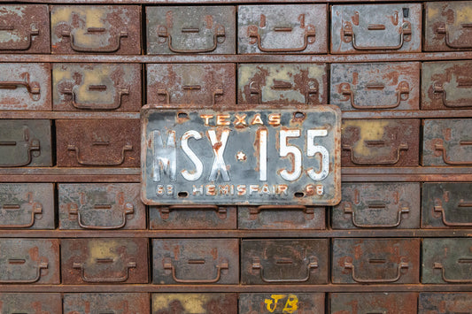 1968 Texas License Plate Vintage Rustic Decor