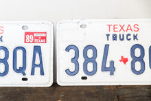 Load image into Gallery viewer, 1989 Texas Truck License Plate Pair Vintage Wall Hanging Decor
