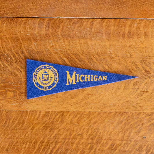 University of Michigan Felt Pennant Vintage Mini College Alumni Decor