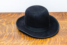 Load image into Gallery viewer, Vintage Black Bowler Derby Hat by Gohn Bros with Box
