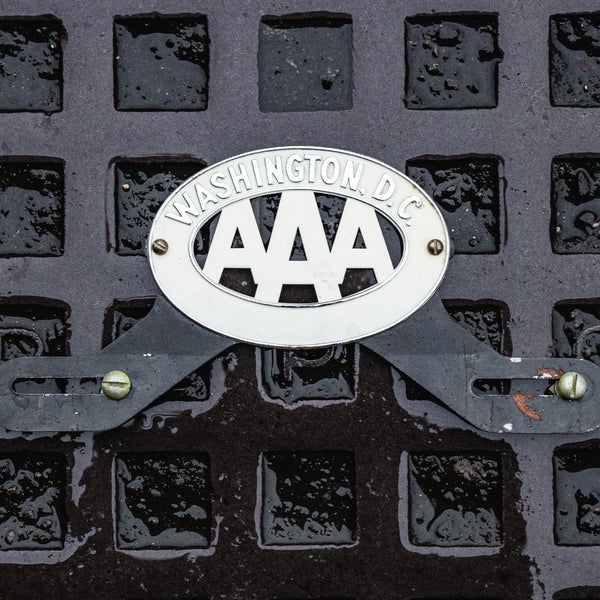 1950s Era Washington DC AAA Metal Car Badge License Plate Topper Attac ...
