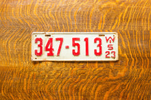Load image into Gallery viewer, 1923 Wisconsin License Plate Vintage Red White Wall Decor
