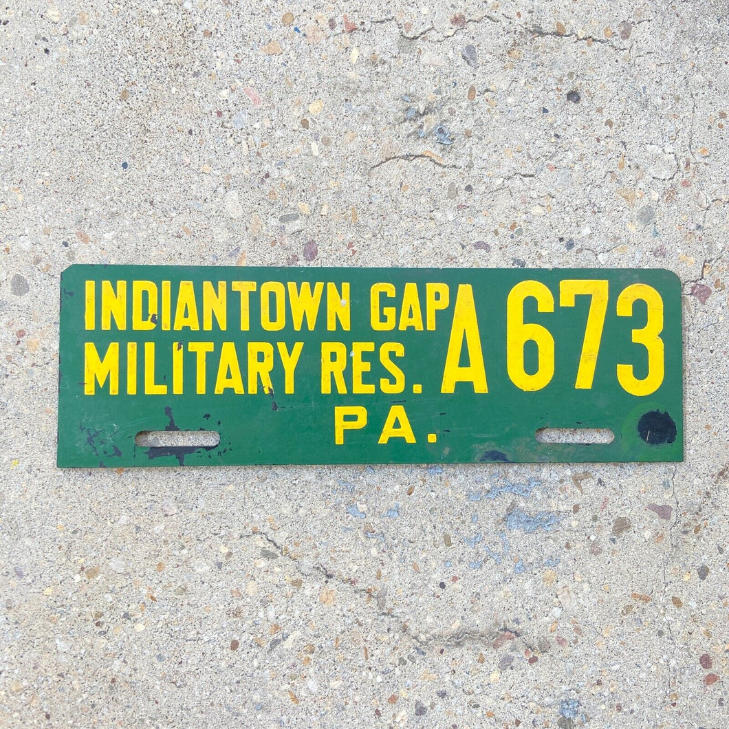 1960s Era Indiantown Gap Pennsylvania License Plate Topper Military Fort Reserve