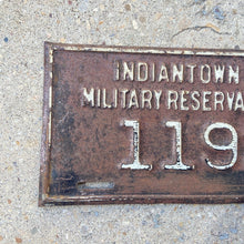 Load image into Gallery viewer, 1930s Era Indiantown Gap Pennsylvania License Plate Topper Military Fort Reserve
