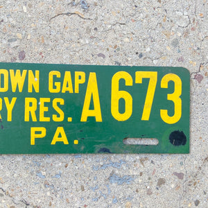 1960s Era Indiantown Gap Pennsylvania License Plate Topper Military Fort Reserve