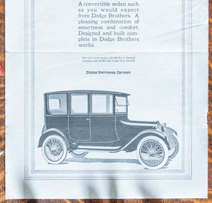 1916 Dodge Brothers Car Ad Vintage Car Automobile Ephemera