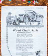 Load image into Gallery viewer, 1918 Weed Chains Car Ad Vintage American Chain Co. Automobile Ephemera
