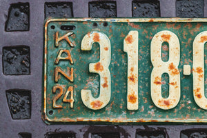 1924 Kansas License Plate Vintage Wall Decor 318-065