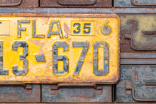 Load image into Gallery viewer, Florida 1935 License Plate Vintage Yellow Classic Car Decor T13-670 - Eagle&#39;s Eye Finds

