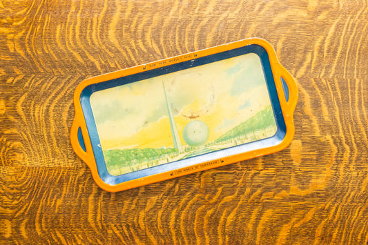 1939 New York World's Fair Serving Tray Brewery Bar Decor Orange
