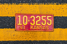 Load image into Gallery viewer, 1941 Kansas License Plate Vintage Wall Decor 10-3255
