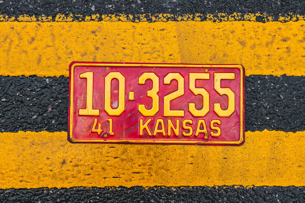 1941 Kansas License Plate Vintage Wall Decor 10-3255