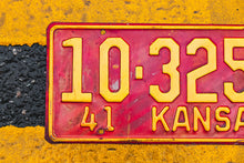 Load image into Gallery viewer, 1941 Kansas License Plate Vintage Wall Decor 10-3255
