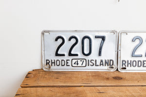 Rhode Island 1947 License Plate Pair Vintage YOM Original Paint Car Decor - Eagle's Eye Finds