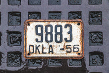 Load image into Gallery viewer, 1956 Oklahoma Motorcycle License Plate Vintage White Wall Decor
