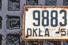 Load image into Gallery viewer, 1956 Oklahoma Motorcycle License Plate Vintage White Wall Decor
