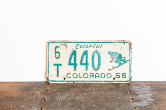 Colorado 1958 Skier License Plate Vintage Wall Hanging Decor 6T 440