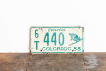 Load image into Gallery viewer, Colorado 1958 Skier License Plate Vintage Wall Hanging Decor 6T 440
