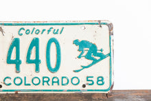 Load image into Gallery viewer, Colorado 1958 Skier License Plate Vintage Wall Hanging Decor 6T 440
