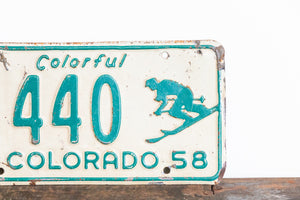 Colorado 1958 Skier License Plate Vintage Wall Hanging Decor 6T 440