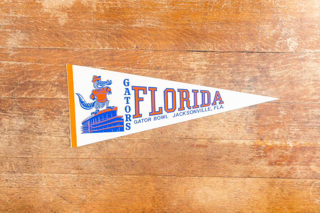 University of Florida Gator Bowl Pennant Vintage College Football Sports Decor